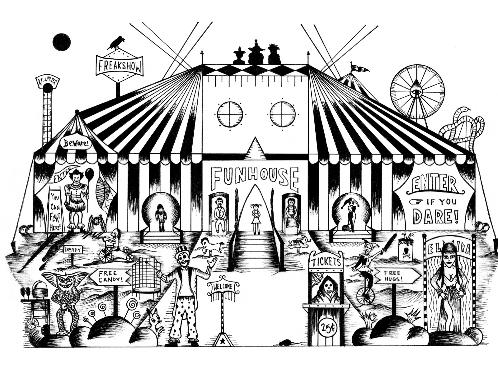 horror-circus-funhouse-by-nancy-galvez-on-dribbble