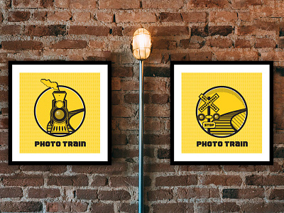 Photo Train Frames frames photo tracks train vector yellow