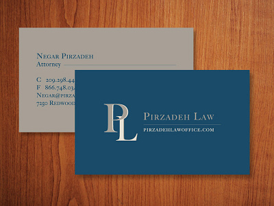 Pirzadeh Law Business Card attorney business card identity law logo