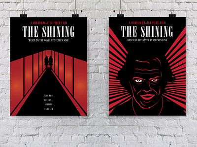 The Shining Posters black design horror art horror movie illustration jack nicholson red stanley kubrick stephen king the shining vector