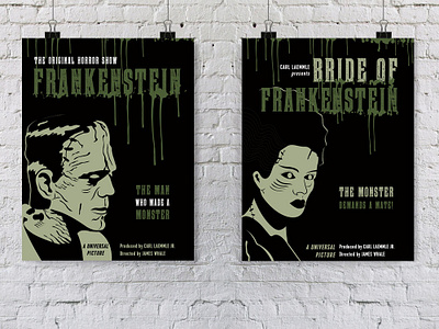 Frankenstein Movie Posters bride of frankenstein classic horror frankenstein horror films mary shelley poster design vector art zombie