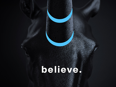 believe. 3d art believe black branding dark graphic design horn horse illustration minimal unicorn