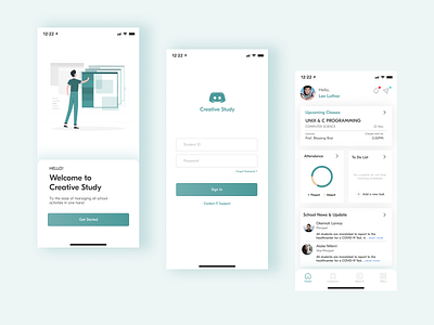 Creative Study app branding design figma figma design illustration learning school school management system schools student study study app ui uidesign ux