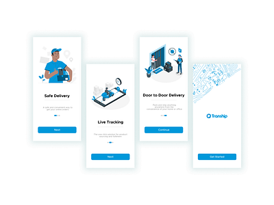 Tranship app branding delivery delivery app delivery service design figma design icon illustration illustrations logistics logistics company logo onboarding onboarding screen onboarding ui typography ui ux vector