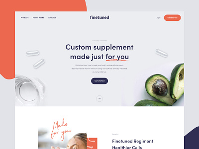 Finetuned Homepage branding clean design flat homepage interface typography ui webdesign website