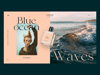 Oceans Fragrances concept design fragrances homepage interface pastel ui webdesign website