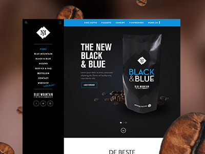 Blue Mountain homepage big coffee design homepage interface product web webdesign