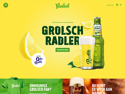 Grolsch Concept design homepage webdesign