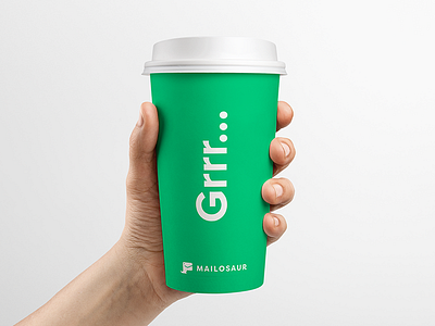 Mailosaur branding branding coffee cup design font typo