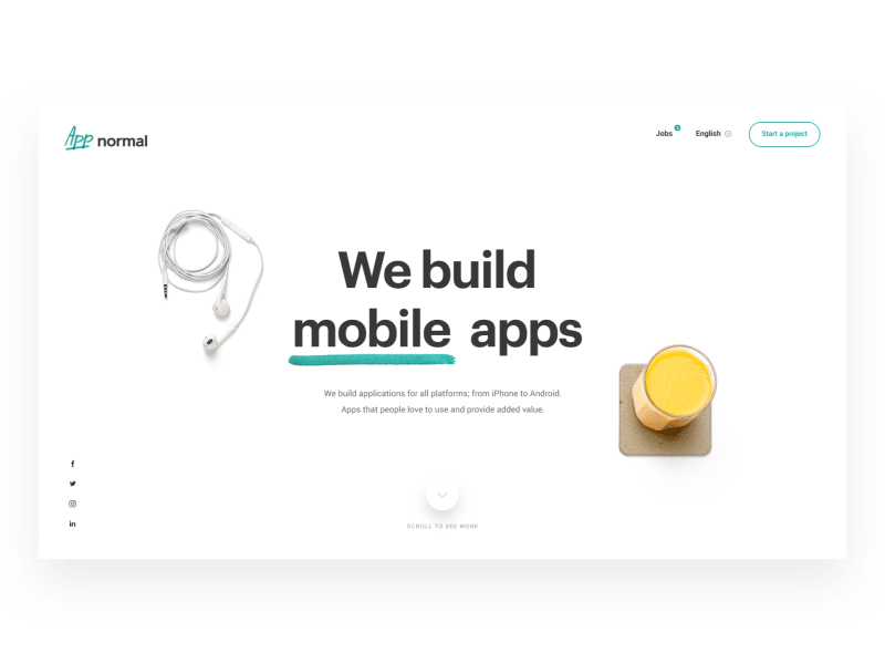 Appnormal preview clean design developers flat homepage mobile website