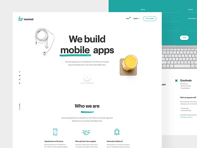 Appnormal design homepage mobile onepager webdesign