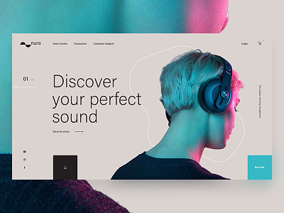 Nura concept campaign clean design gradient homepage light