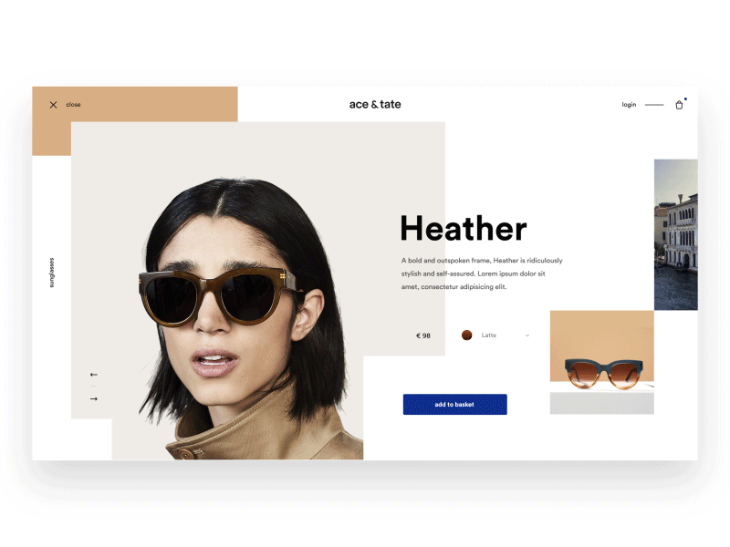 ace&tate concept clean design graphic design pastel product sunglasses