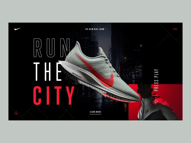 Nike Zoom X Intro design interface outline typography ui