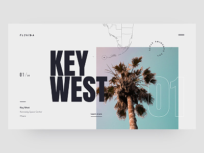 Florida clean design homepage interface pastel soft typography vacation webdesign