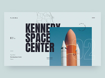 Kennedy Space Center clean design flat homepage interface pastel travel ui ux webdesign