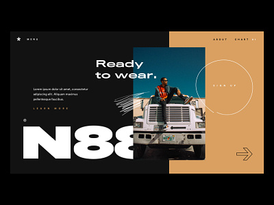 N88 black branding clean concept design experience fashion flat homepage interface typography ui webdesign website
