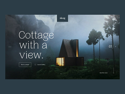 Skog Cottages animated gif font homepage hotel intro nature uidesign uxdesign webdesign