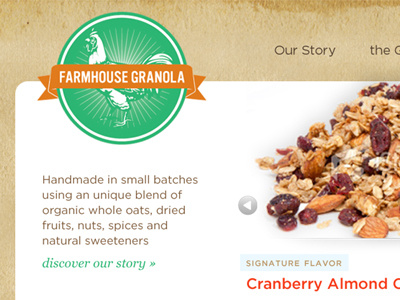 Natural Granola design food granola web