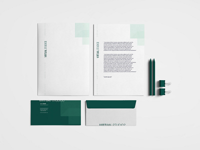 Virtual Studios, Branding Design branding concept corporate design design flat graphic green idea identity logo logodesign minimal mint modern print design rebrand typography