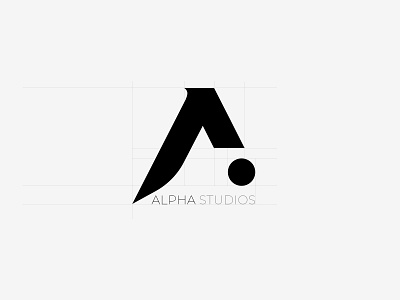 Alpha Studios Logo Design alpha black branding concept design design studio emblem flat graphic graphic design grid idea identity letter a logo logodesign logotype minimal rebrand typography