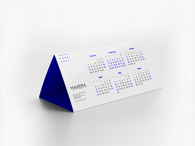 Mavera Rebrand Design - Calendar blue white branding calendar clean concept design dots graphic graphicdesign idea identity logodesign minimal minimal design print rebrand table calendar typography