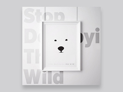 Stop Destroying the Wild. Cover Design animals banner branding cover design design flat graphic graphic design identity illustration minimal nature poster wild wild life