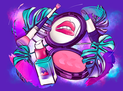 E.L.F Cosmetics artwork cosmetics creative design drawing e.l.f e.l.f freetrade gradients illustration inspiration invest investing linework makeup painting