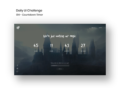 Daily UI Challenge 014 - Countdown Timer app design countdown countdown timer dailyui dailyui014 dailyuichallenge design harry potter ui design uxdesign uxui