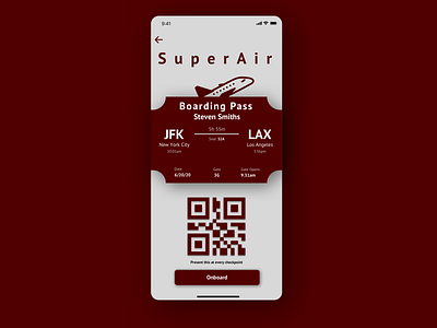 Daily UI Challenge #24 Boarding Pass airplanes app boardingpass dailyui dailyui 001 dailyui024 dailyuichallenge design typography ui