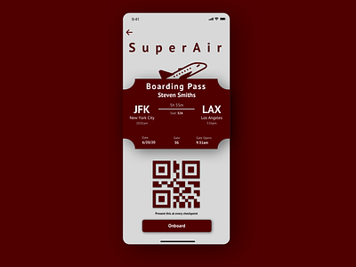 Daily UI Challenge #24 Boarding Pass