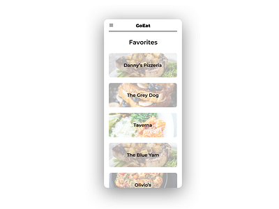 Daily UI Challenge #44 Favorites app dailyui dailyui044 design favorites food minimal typography ui ux