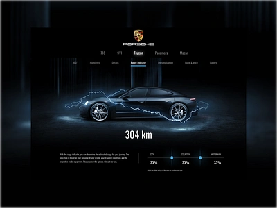 Porsche Taycan Range Indicator automotive automotive design car design minimal porsche ui ui design ux ux design web design