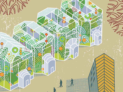 The Future - i2i Art Inc. - ©Thom Sevalrud colorful conceptual editorial financial future graphic greenhouses growth i2i art illustration illustrator protection thom sevalrud thom sevalrud