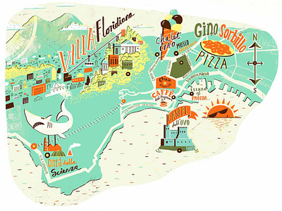 Map of Italy - i2i Art Inc. - ©Migy colorful editorial graphic i2i art illustration illustrator italy lettering map migy travel