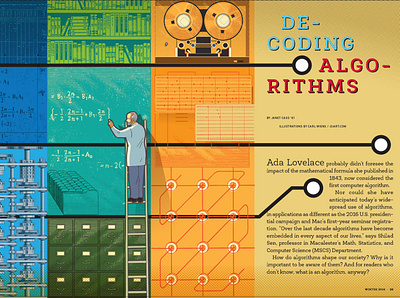 Decoding Algorithms - i2i Art - © Carl Wiens carl conceptual editorial i2i art illustration illustrator scientific technical wiens