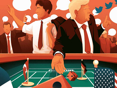 Roll the Dice - i2i Art Inc. - ©Eric Chow conceptual donald trump editorial eric chow eric chow gamble graphic i2i art illustration illustrator politics twitter