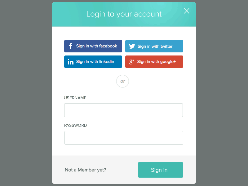 Animated Login Modal