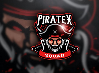 piartex squad art branding design flat gaming logo illustration logo mascot design pirategraphic vector