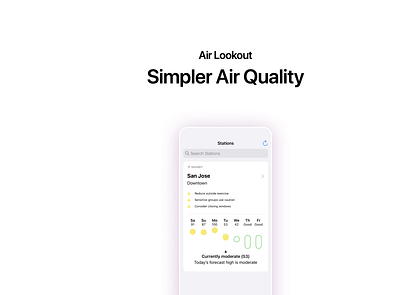 Air Lookout 2.0: Simpler Air Quality air lookout air quality design ios ios app