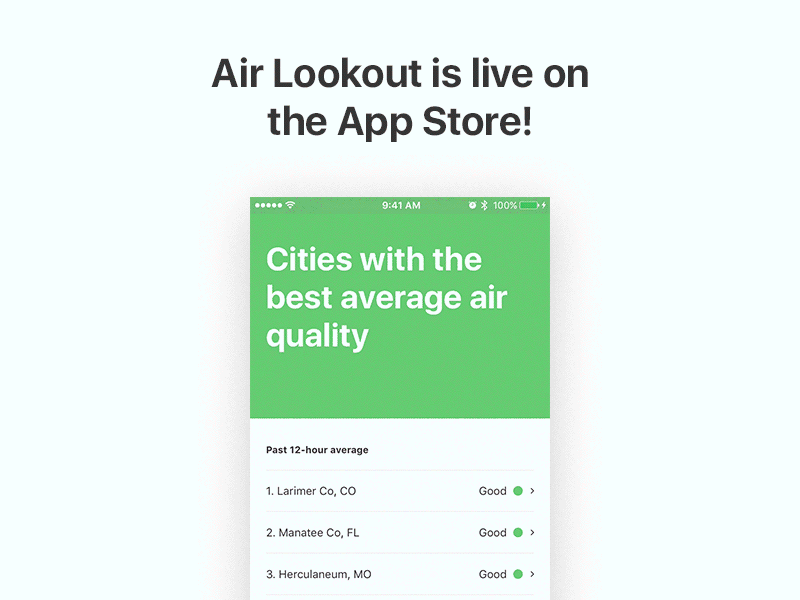Air Lookout is live!! app app store clean colorful ios live release sf ui