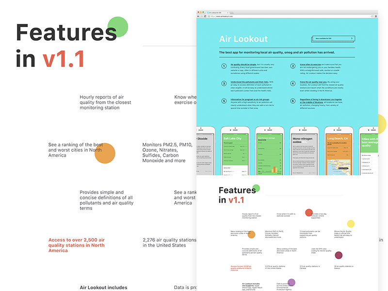 Marketing site design for Air Lookout by Geof Crowl on Dribbble