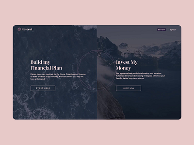 Investment Intro Page animation design fintech investment product ui
