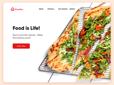 Food delivery header UI design