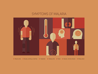 symptoms of malaria behance color disease flat human icon illustrator infographic malaria mosquito symptoms