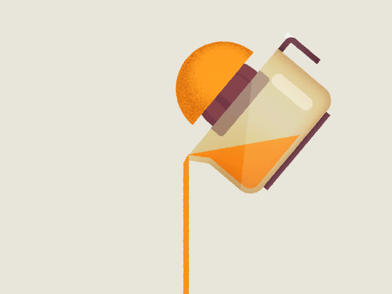 Orange juice gif after effects animation flat gif grain illustration illustrator juice orange style summer