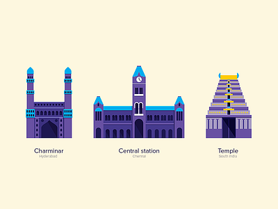 Flat Illustrations buildings culture flat illustration illustrator india temple tradition vector