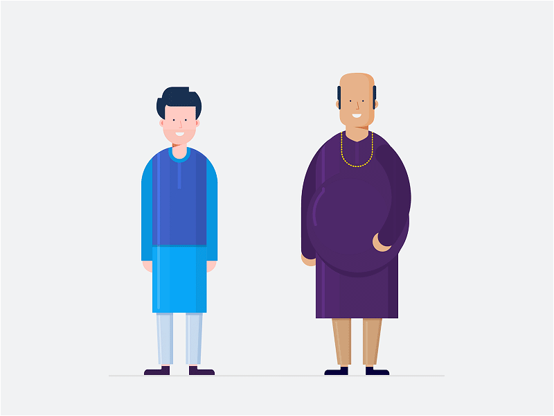 Character variations business character economy flat illustration india krishna kumar man share website