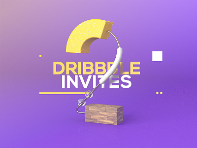 2 Dribbble invites! cinema 4d dribbble dribbble invite dribble invite number render