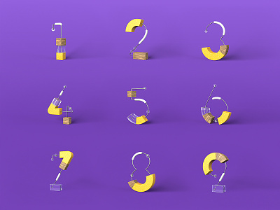 Project - numbers 3d 3dfont abstractc4d cinema4d font numbers text typeface typography